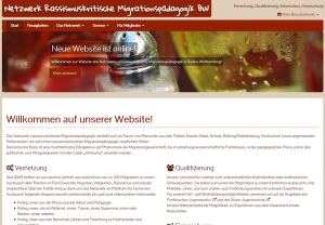 Screenshot Website des Netzwerks